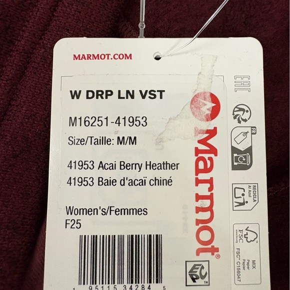 Women's Marmot Acai Berry Heather Fleece Vest M - Picture 10 of 10